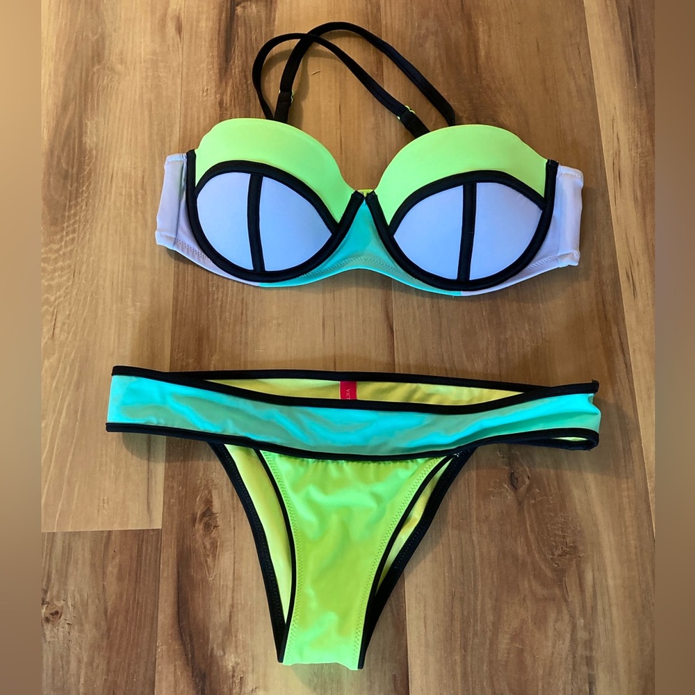 Victoria’s Secret neon color block bikini - 36C (top), size M (bottom)